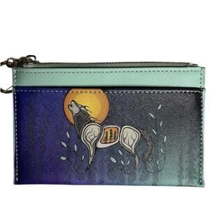 Native Northwest Zipper Card Wallet wolf (Ma’iigan) Ojibwe